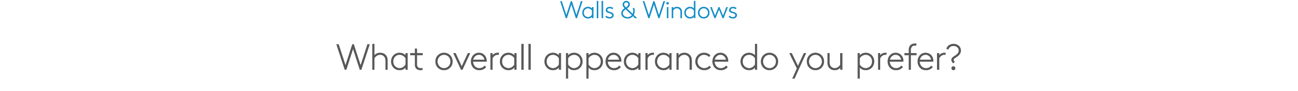 Walls & Windows What overall appearance do you prefer?